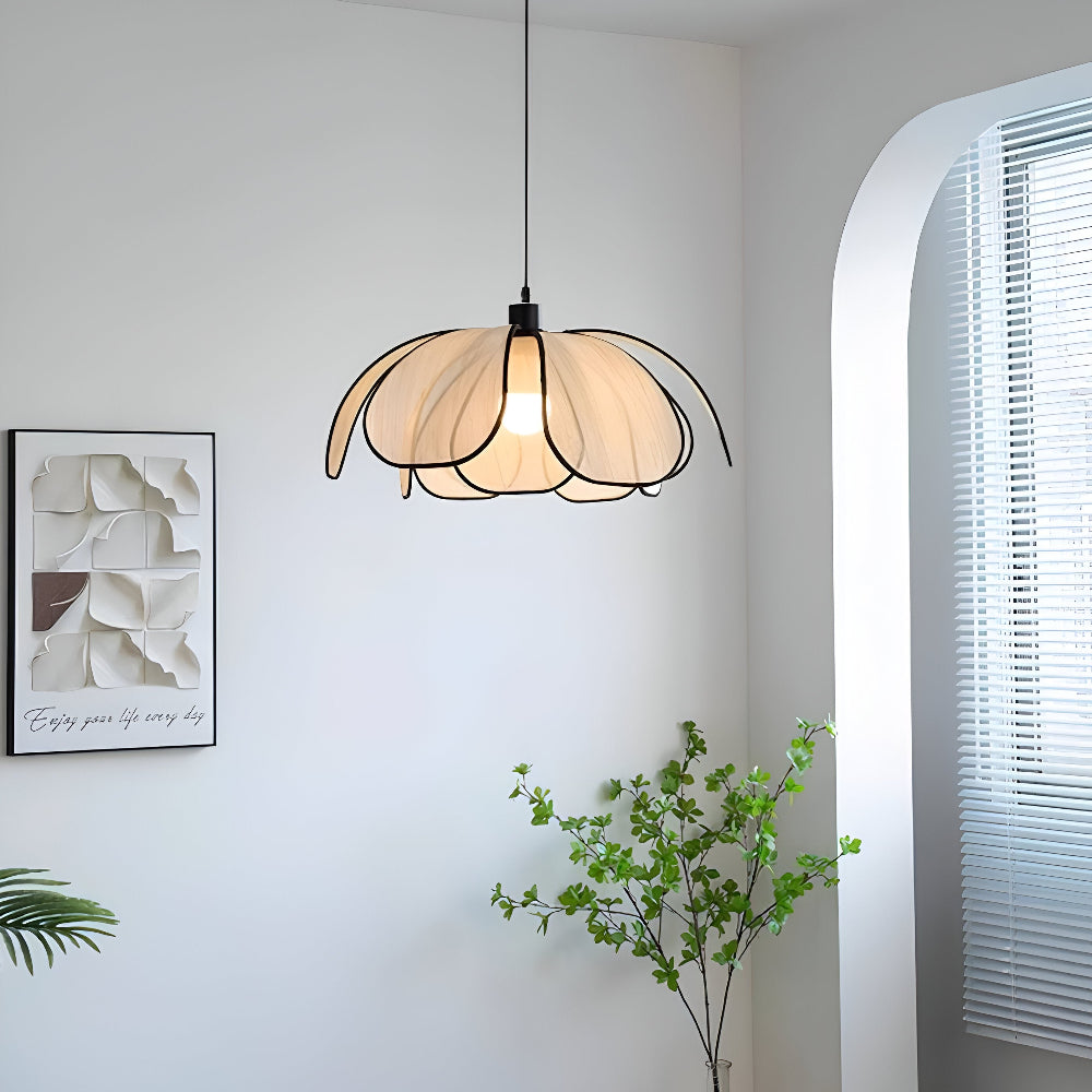 Elegante lampada a sospensione in vimini naturale - Decorazione naturale e illuminazione armoniosa
