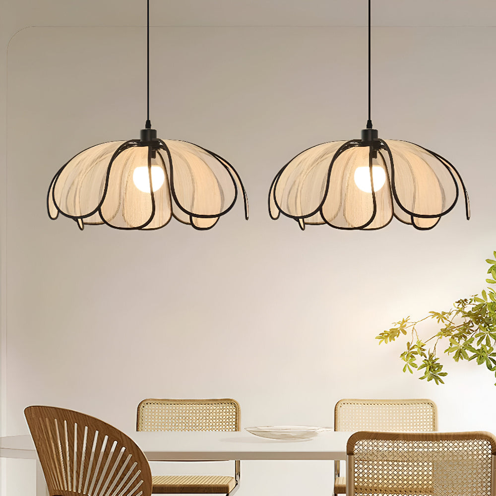 Elegante lampada a sospensione in vimini naturale - Decorazione naturale e illuminazione armoniosa