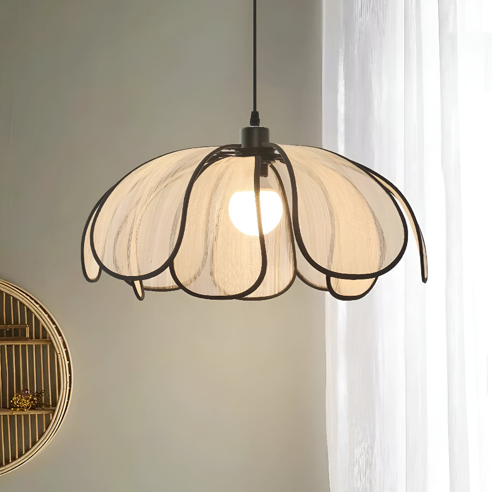 Elegante lampada a sospensione in vimini naturale - Decorazione naturale e illuminazione armoniosa
