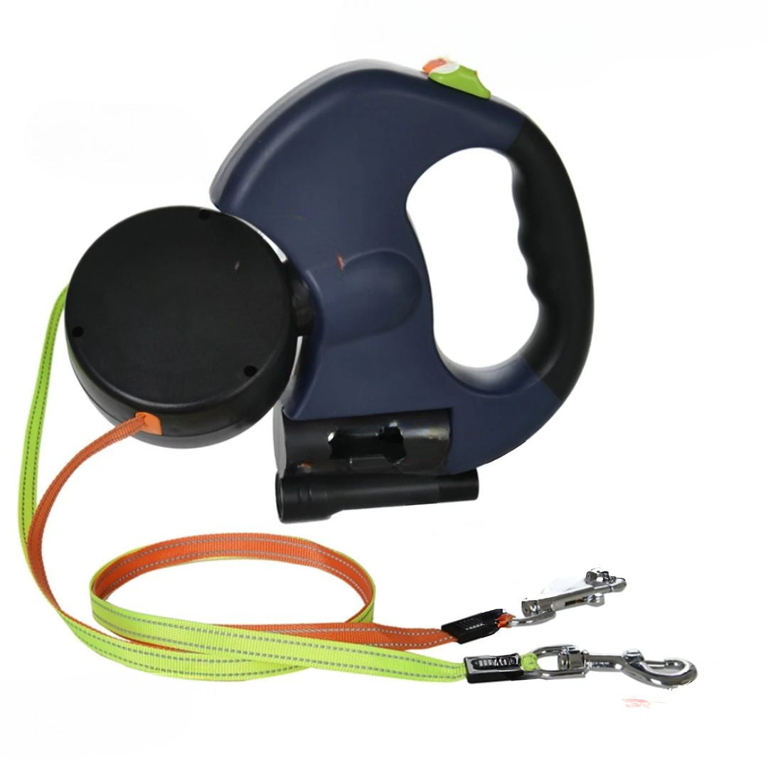 Lassie Doppelter Rückzug für Hunde – Mit LED-Lampe und Beutelspender