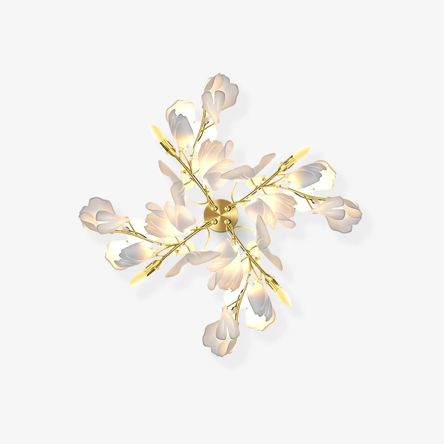 Florale Wandleuchte - Goldene Eleganz & sanftes Licht