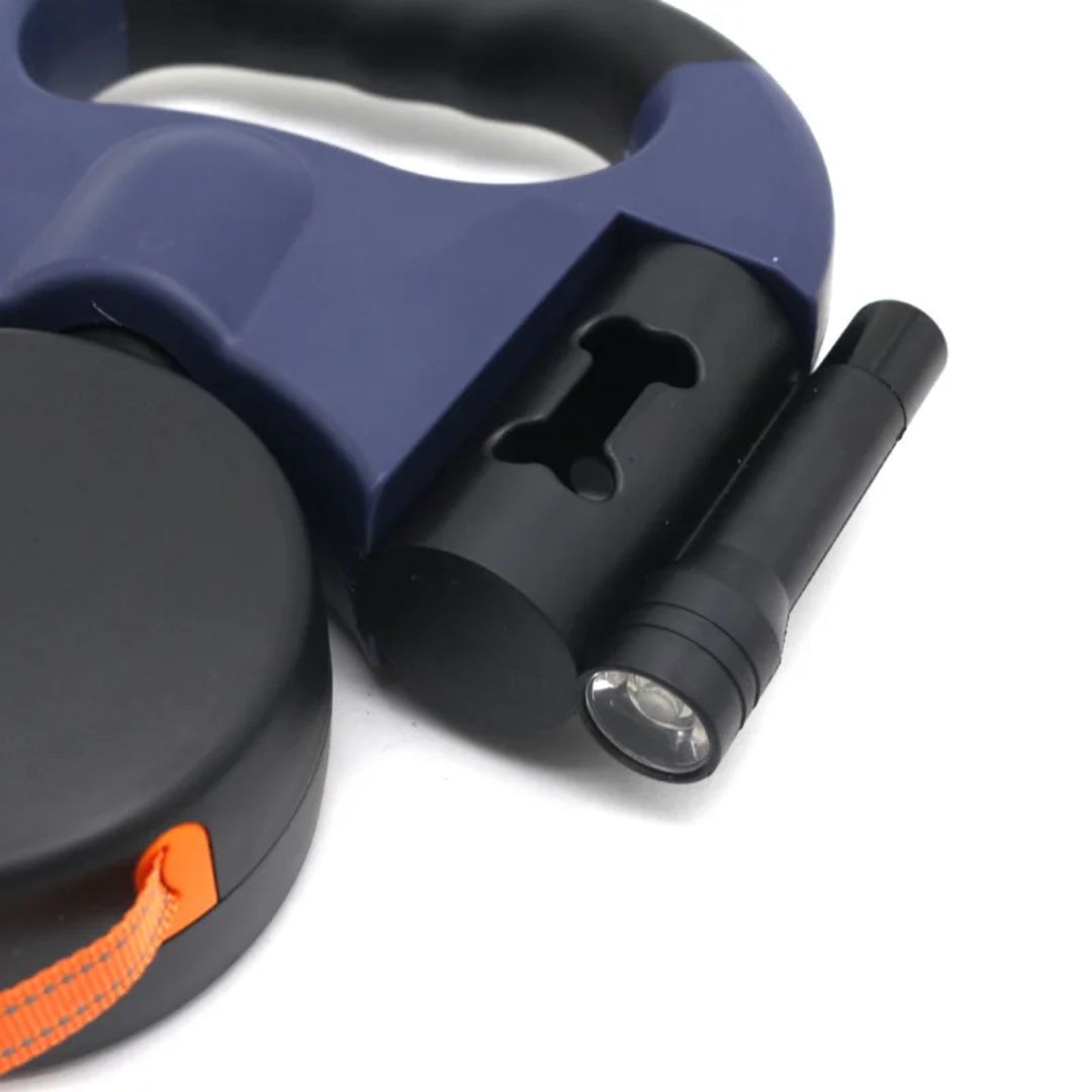 Lassie Doppelter Rückzug für Hunde – Mit LED-Lampe und Beutelspender