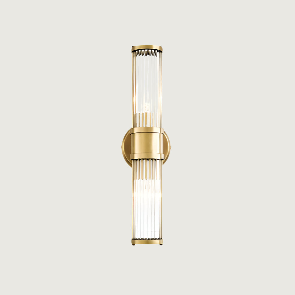 Moderni sylinterimäinen seinävalaisin - Style Moderne Doré En Métal Et Verre (Metalli ja veri)