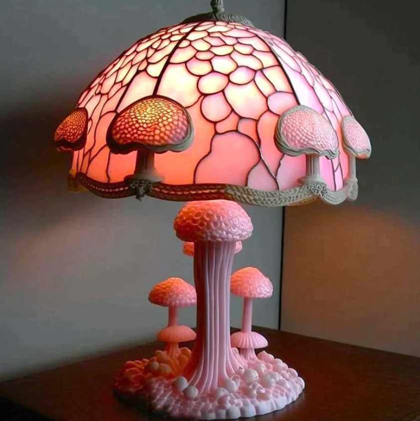 Lâmpada de Vitral Aconchegante – Luz Suave e Ambiente Aconchegante
