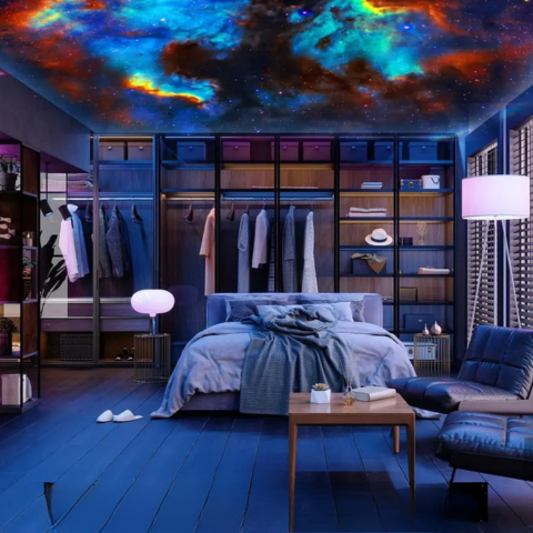 Rotujúca projektorová lampa – 360° snového hviezdneho neba doma