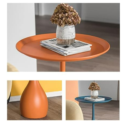 Table D’Appoint Ronde – Structure Métal Et Socle Stable