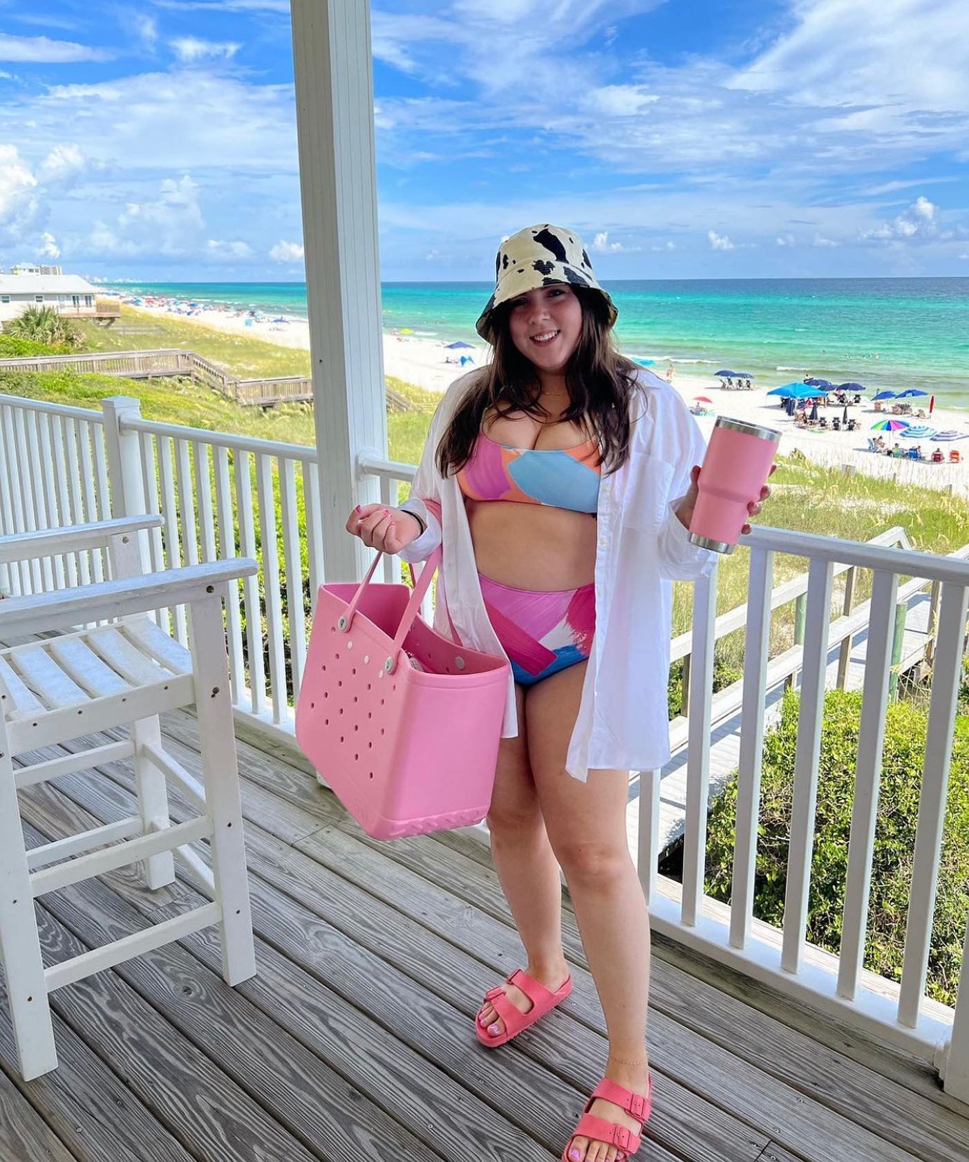 Feste Strandtasche - Buntes Design Und Große Kapazität