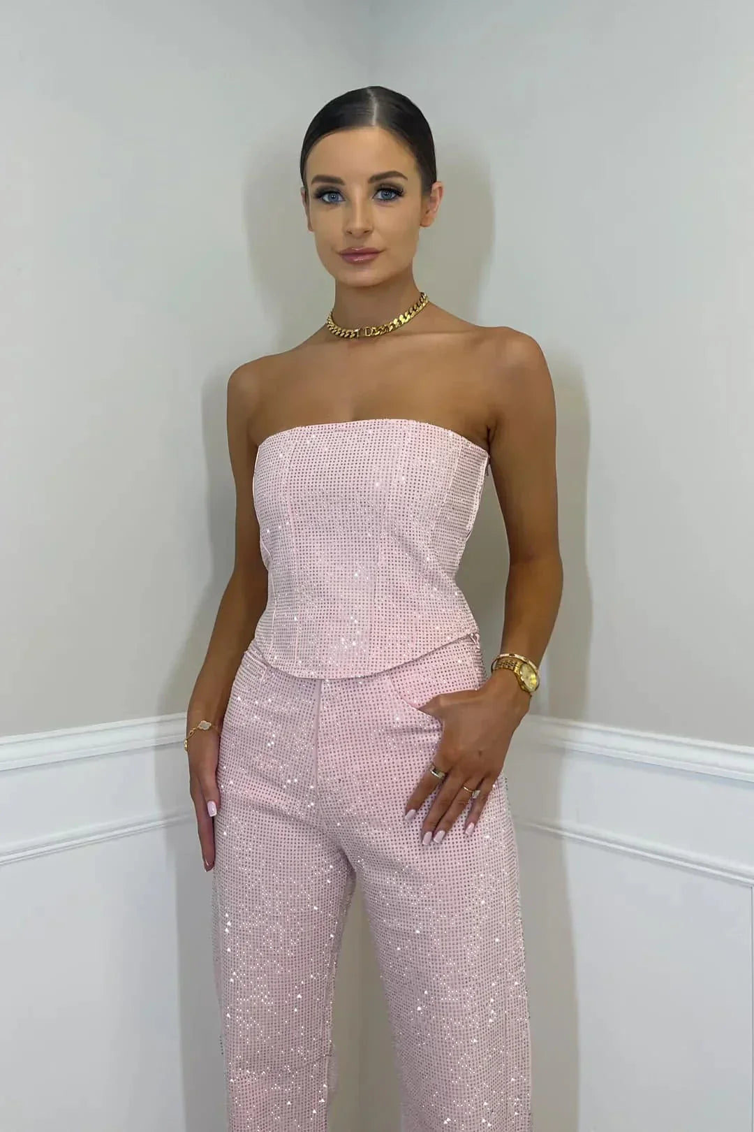 Ginia | Lange Bustier Jumpsuit – Glamour en Distinctie 