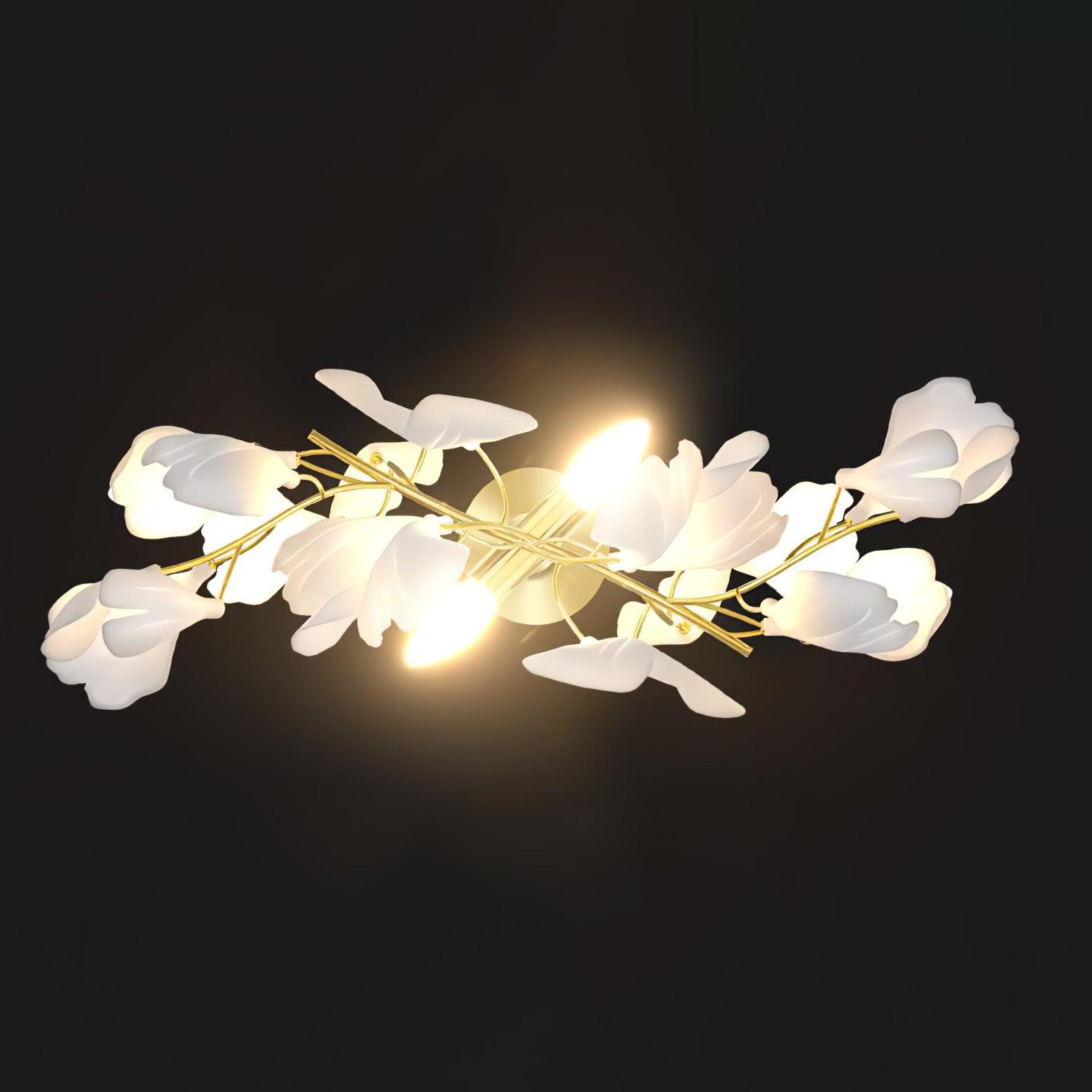 Florale Wandleuchte - Goldene Eleganz & sanftes Licht