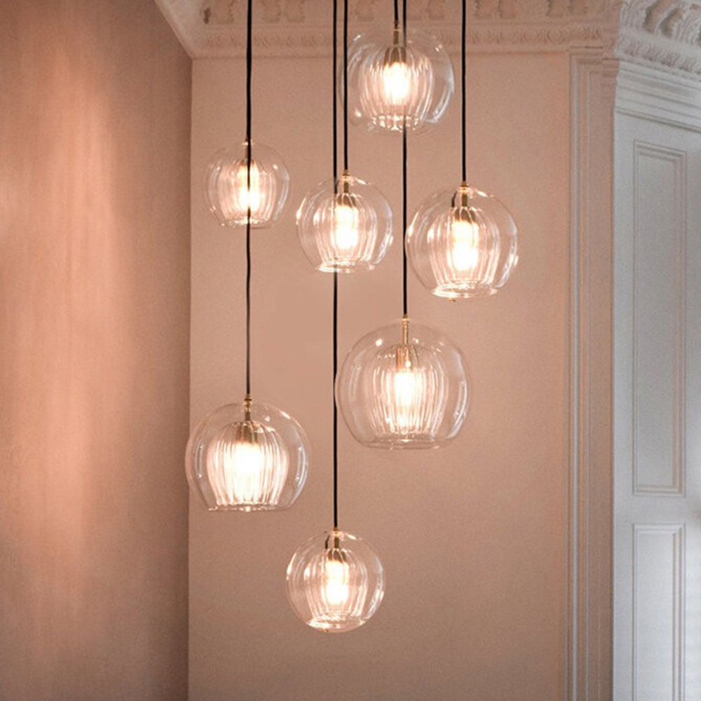 Elegant og Varme Glasspendellampe – Stil og Raffinement 