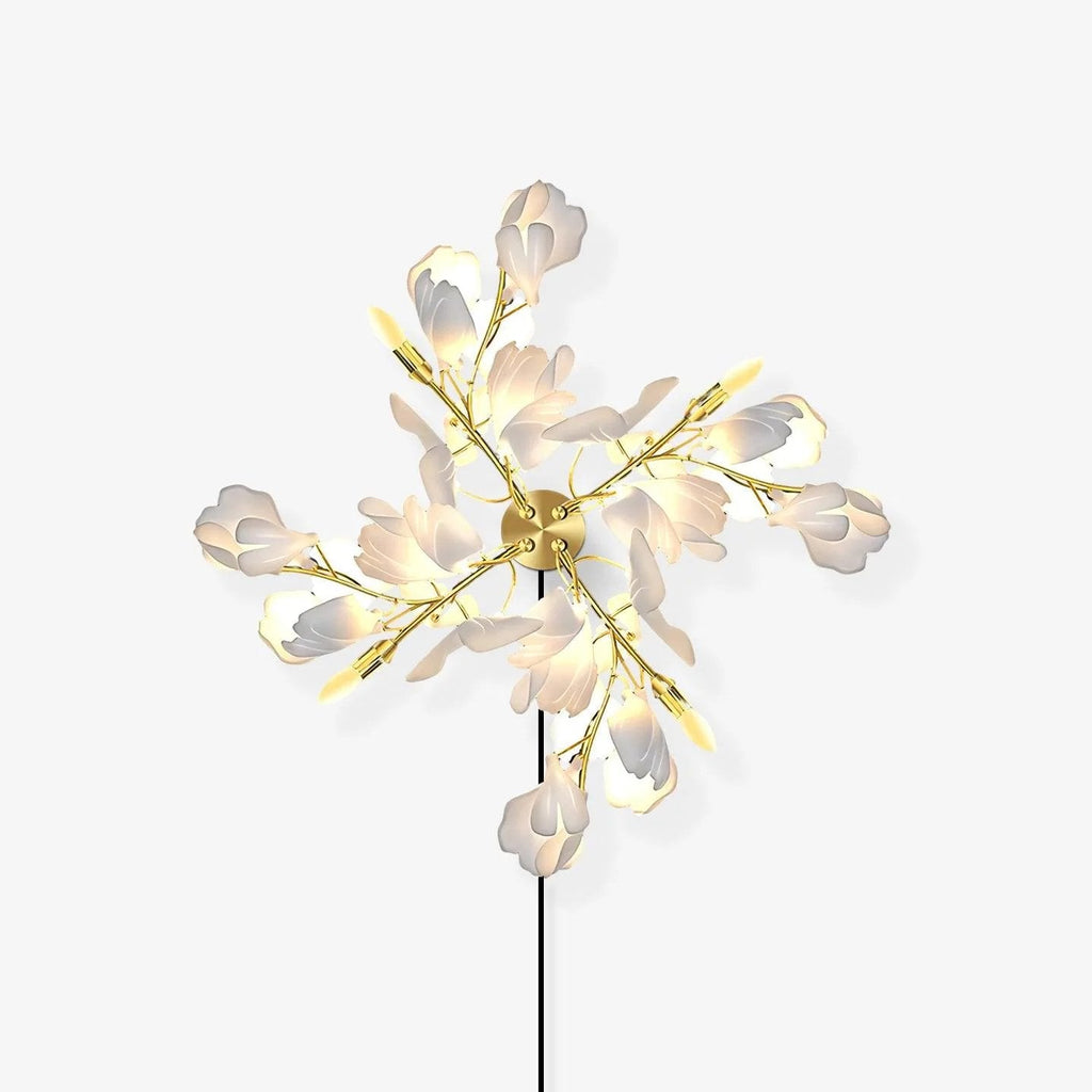 Aplique Floral - Elegancia dorada y luz suave