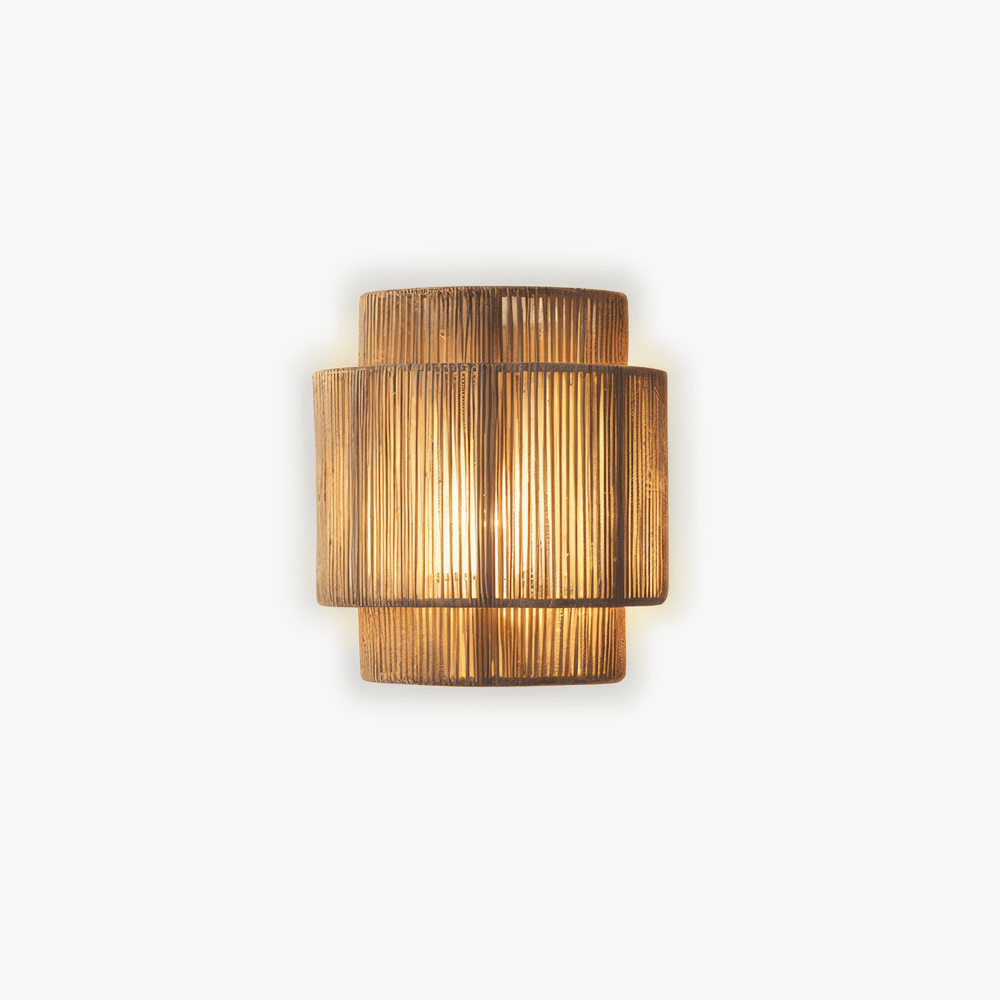 Rattan Wandleuchte mit Hanfseil Schirm - Natürliches Licht & Authentischer Charme