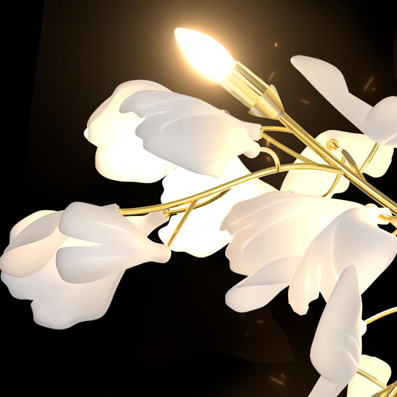 Florale Wandleuchte - Goldene Eleganz & sanftes Licht