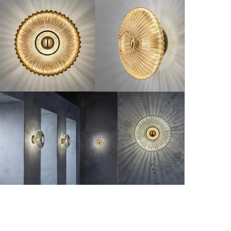 Aplique de Pared de Vidrio Ondulado – Elegancia y Luz Suave 