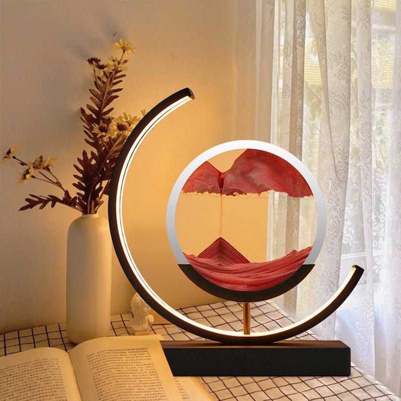 Sandlampa i rörelse – Visuell avkoppling och lugnande atmosfär 