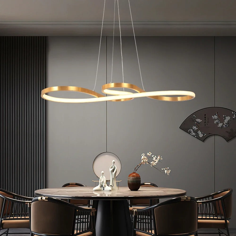 Suspensão LED Moderna em Anéis – Design Elegante e Futurista 