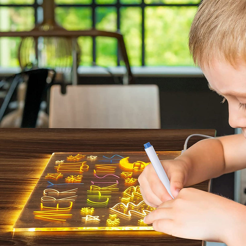 Leuchtende Tafel wiederbeschreibbar – Zeichnen, Beleuchten und unendlich neu beginnen 