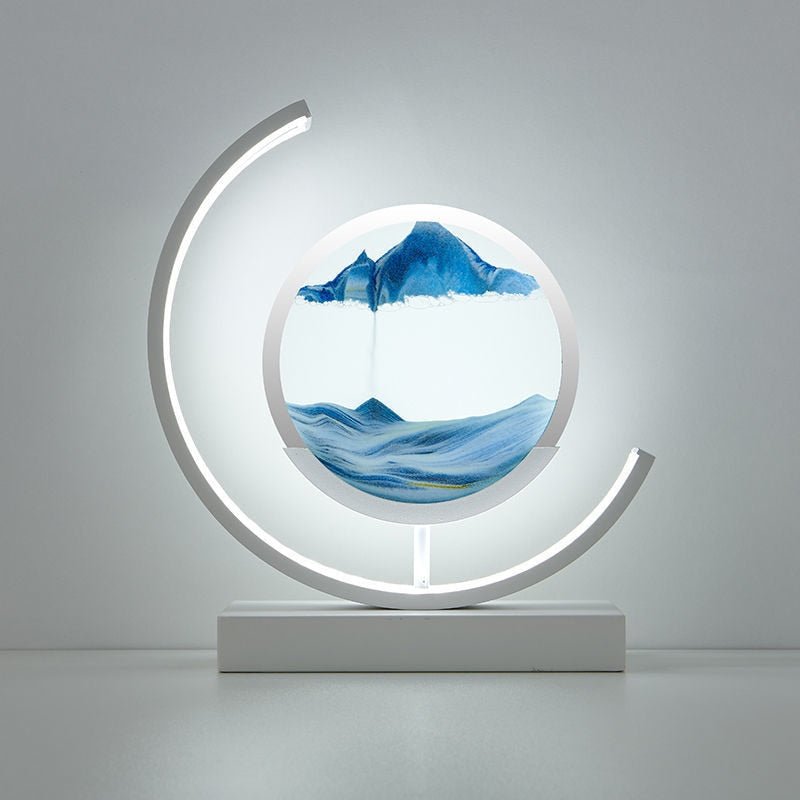 Zandlamp in Beweging – Visuele Ontspanning en Rustige Sfeer 
