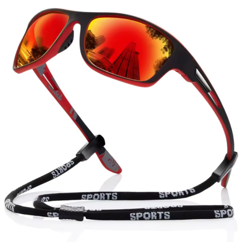 Sportsonnenbrille mit Polarisierung – Verstellbares Band und UV-Schutz 