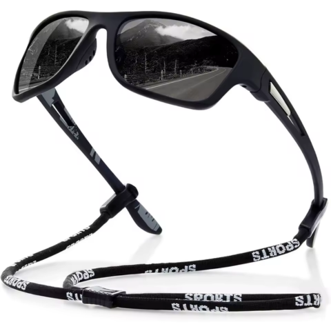 Sportsonnenbrille mit Polarisierung – Verstellbares Band und UV-Schutz 