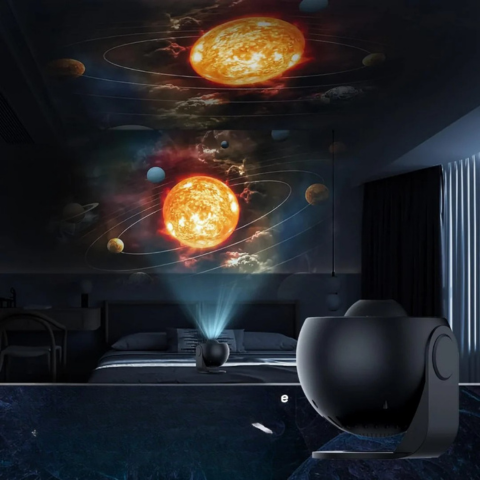 Projetor Rotativo – 360° de Sonhos Estelares em Casa 