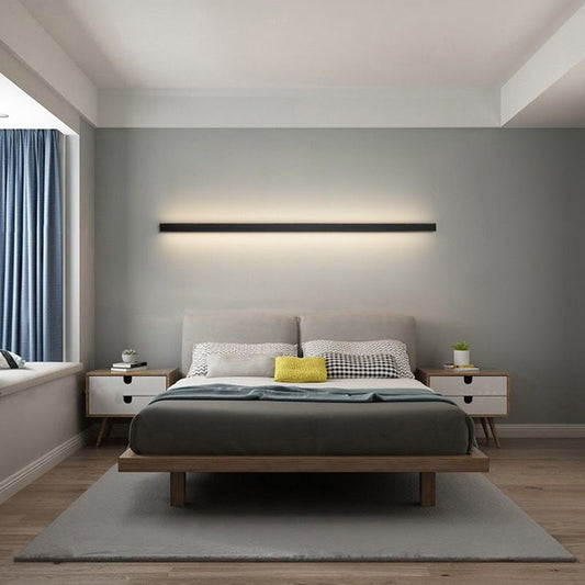 Lâmpada de Parede LED Linear – Elegância Sóbria para Interior Moderno 