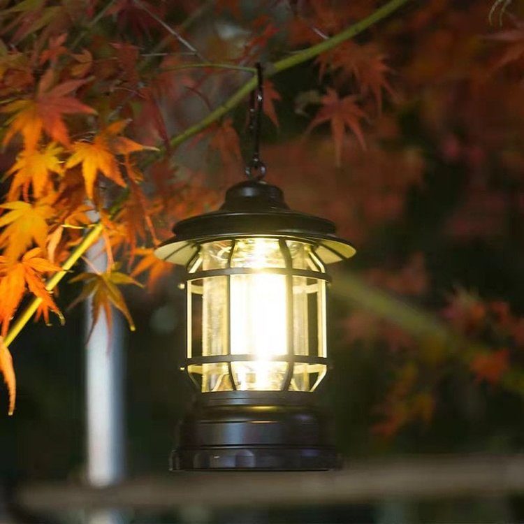 Lampă de camping retro LED - stil vintage și funcționalitate