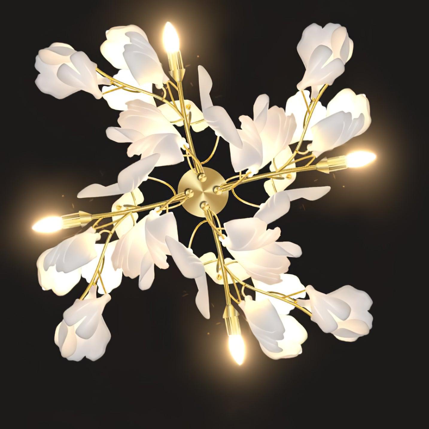 Florale Wandleuchte - Goldene Eleganz & sanftes Licht