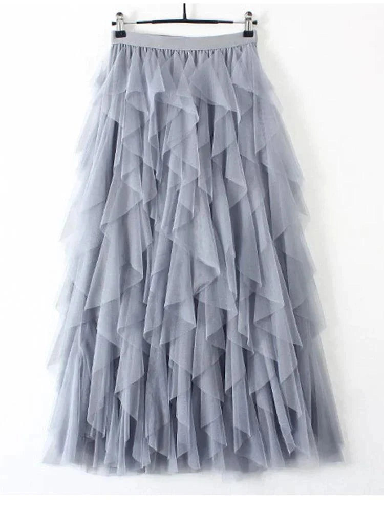 Emilie | Fustă Midi - Tulle Elegant și Rafinat 