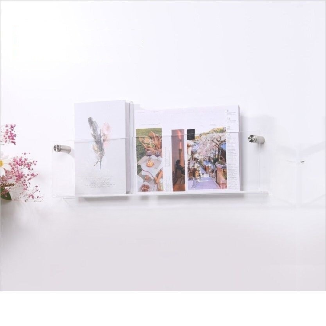 Væghylde Magazineholder Transparent – Chic Og Moderne Design 