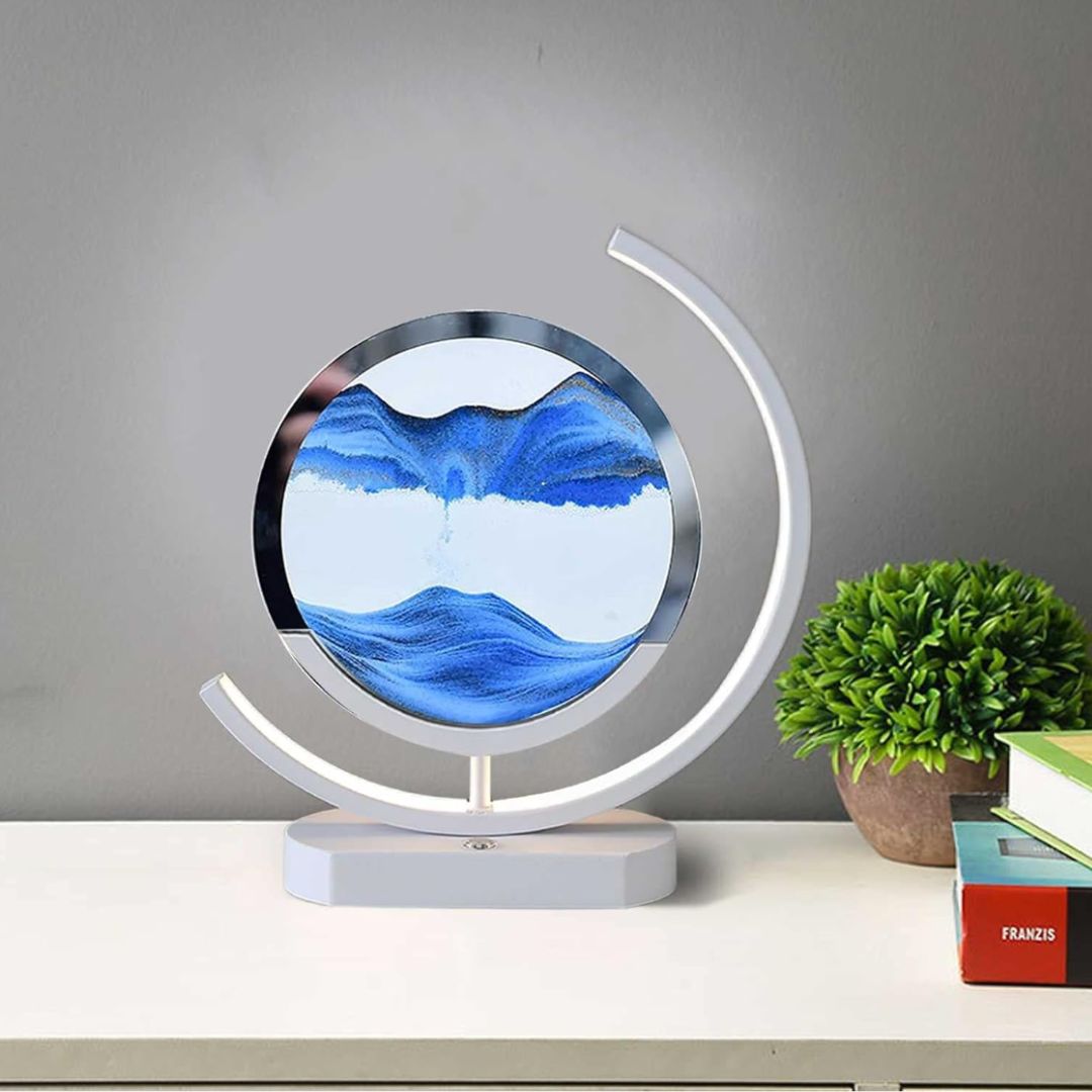 Sandlampa i rörelse – Visuell avkoppling och lugnande atmosfär 