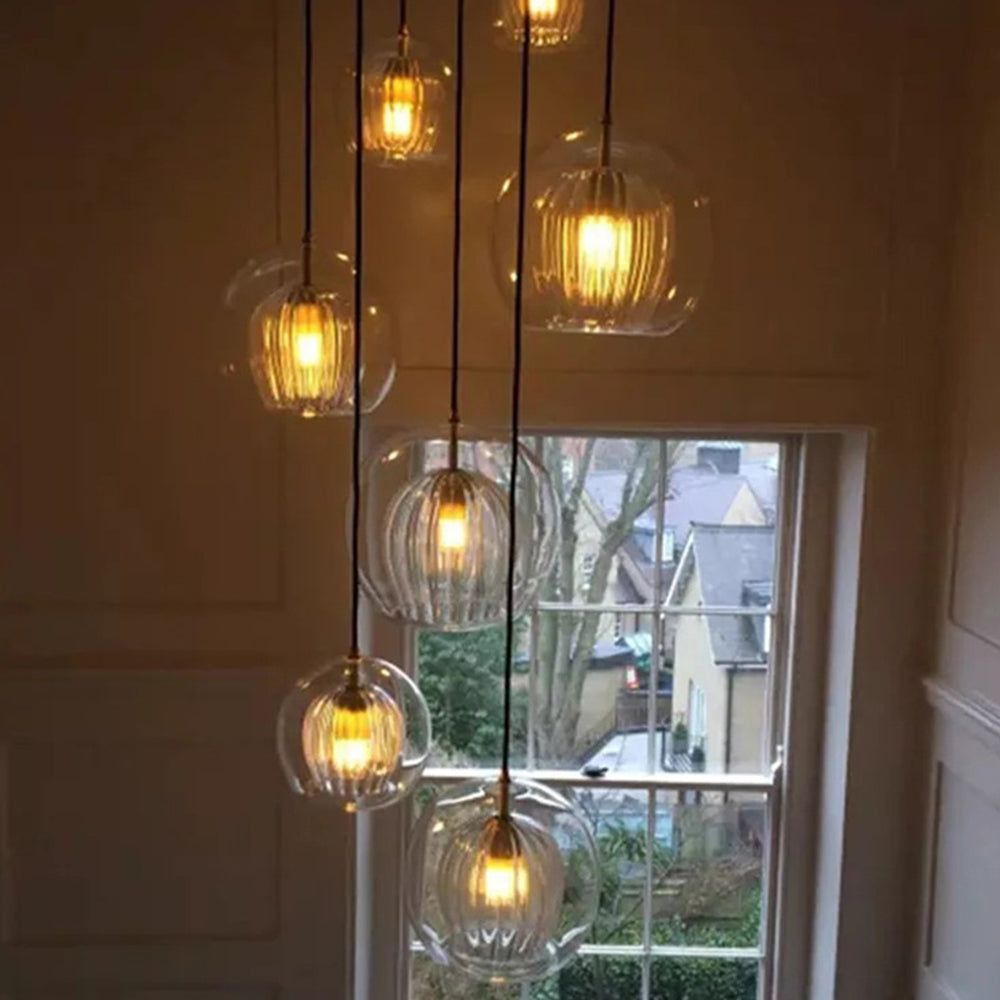 Elegant og Varme Glasspendellampe – Stil og Raffinement 