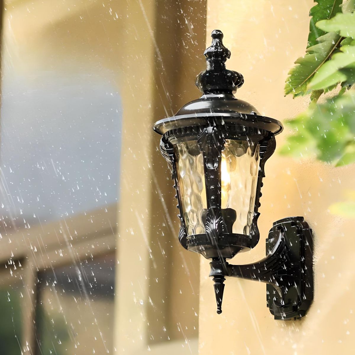 Aplique de Parede Vintage em Vidro – Estilo Retro e Resistência Exterior 
