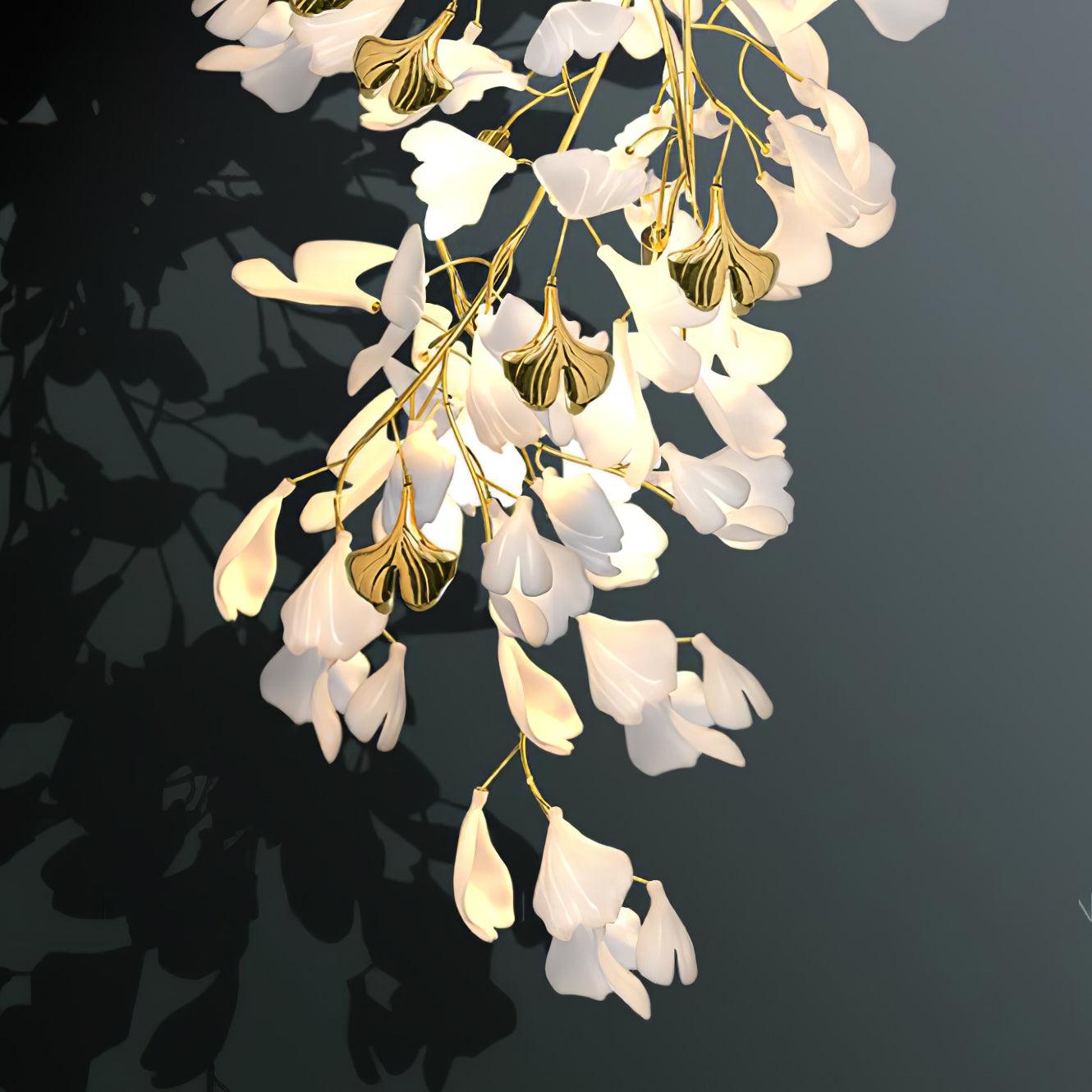 Florale Wandleuchte - Goldene Eleganz & sanftes Licht
