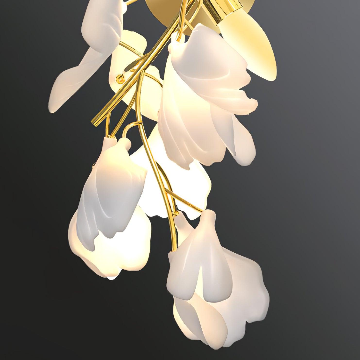 Florale Wandleuchte - Goldene Eleganz & sanftes Licht