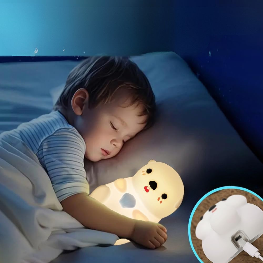 LED noční světlo – Roztomilá silikonová lachtan 